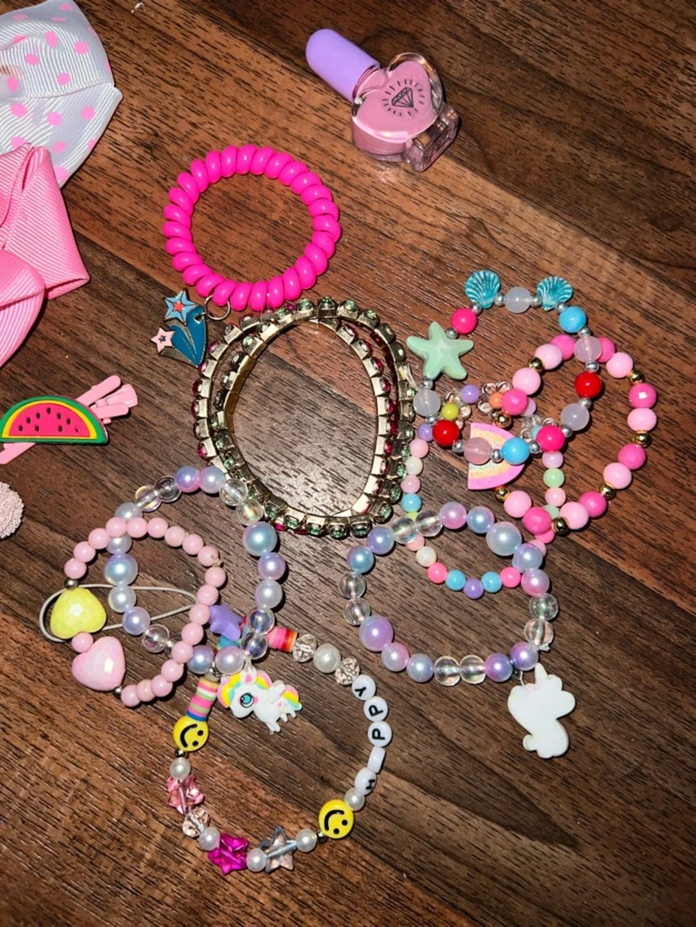 Kids Purple and Pink Butterfly Hairbands & Jewelry Set